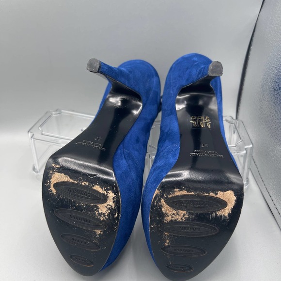 Loriblu Platform Suede Womens Blue booties sz 37 (6.5) - Picture 7 of 8